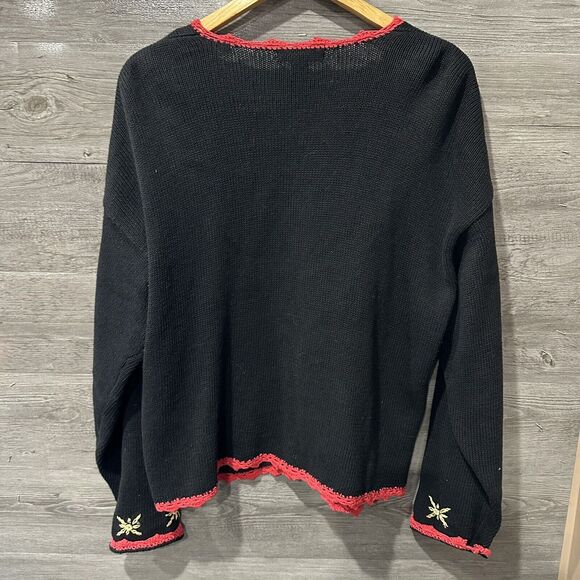 Work in Progress XL Black Christmas Sweater Ugly Large Sequins Santa - Picture 7 of 7